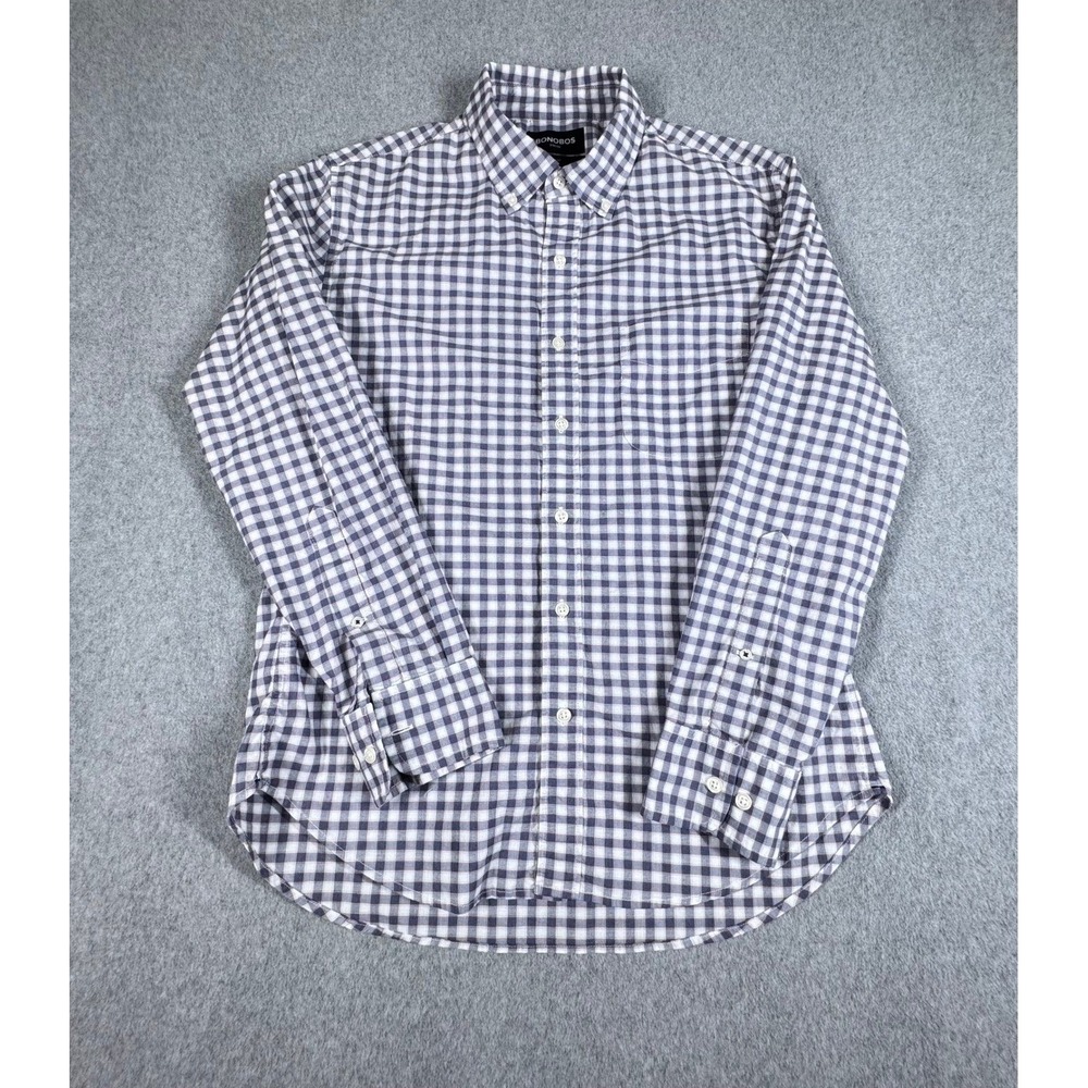 Bonobos Slim Fit Button Down Long Sleeve Shirt Men's‎ M Blue Red Plaid Stretch